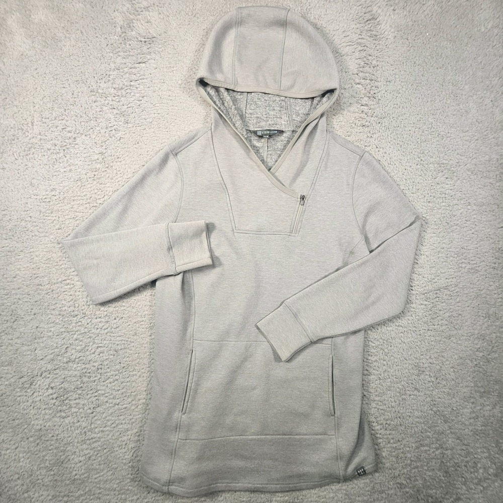 Title Nine Hoodie‎ Womens M Gray Zip Collar Pullover Athleisure Outdoors Sporty